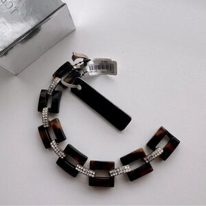 NWT J Crew Tortoise / Rhinestone Link Bracelet